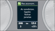 Painel de instrumentos combinado: indicação de poupança